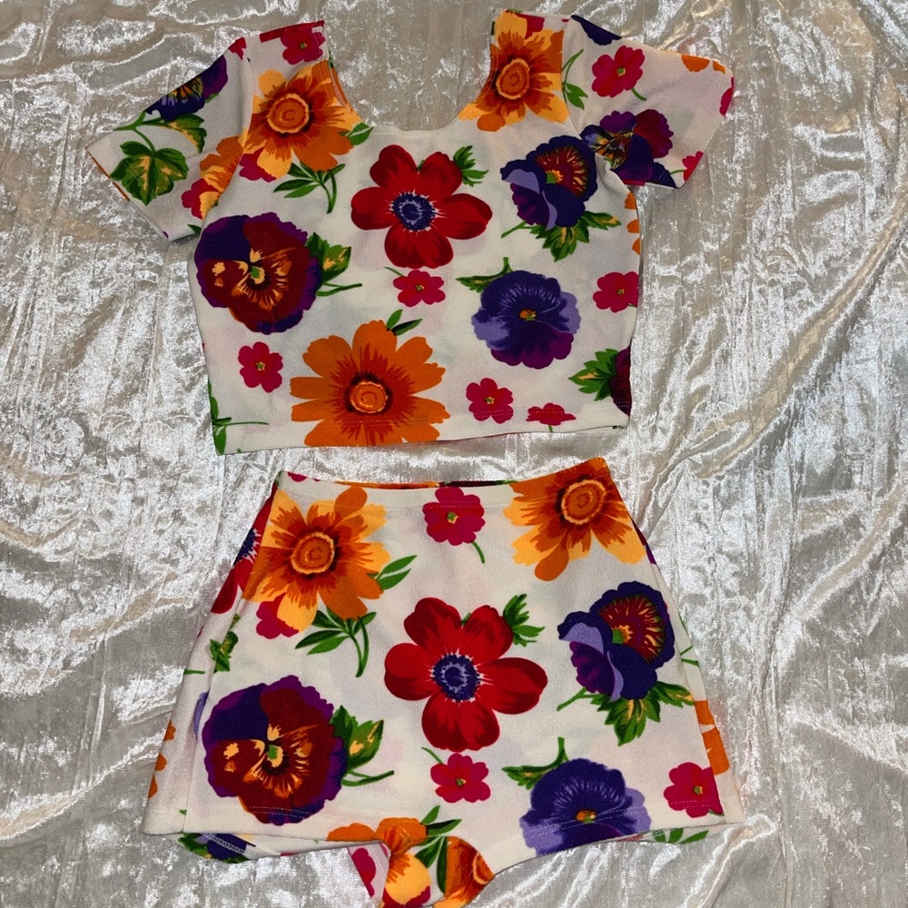 American Apparel two piece floral set